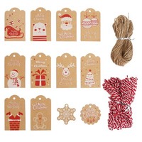Weihnacht GeschenkanhäNger Kraftpapier Etiketten Mit Jute-Schnur 102 StüCk