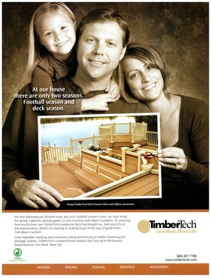 PRINT AD 2007 Proud TimberTech Deck Owners Chris & Tiffany Sonneman Happy Family
