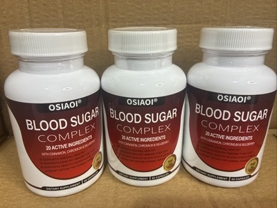 3X BLOOD SUGAR SUPPORT Alpha Lipoic Acid & Cinnamon 20 Herbs Complex-60CAPS