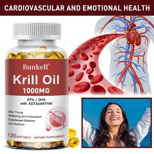 Antarktisches Krillöl 120 Softgel 1000mg EPA DHA Hautelastizität Augengesundheit