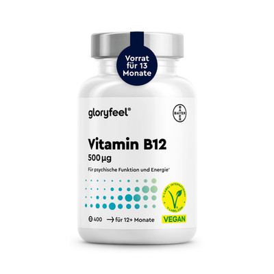 Vitamin B12 -  400 vegane Tabletten - 500µg B12 Methylcobalamin hochdosiert