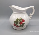 McCOY Pottery Ceramic 6" Pitcher White Strawberry Country Pattern Kitchen Decor