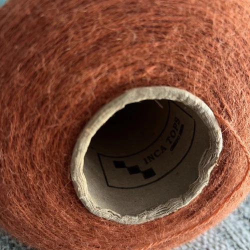 Inca Tops large rust orange yarn spool Alpaca (?) see photos image 2
