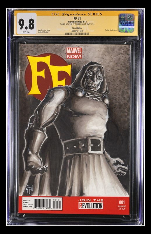 DOCTOR DOOM FANTASTIC FOUR SKETCH ORIGINAL ART CGC SIGNATURE SERIES 9.8 SALE!!!