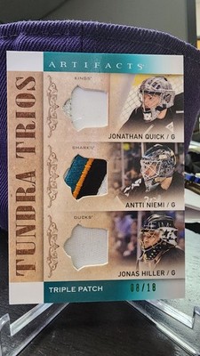 Jonathan Quick Niemi Hiller UD Artifacts Tundra Trios Triple Patch 8 /18