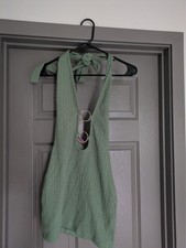 green halter mini dress Edikted size Small