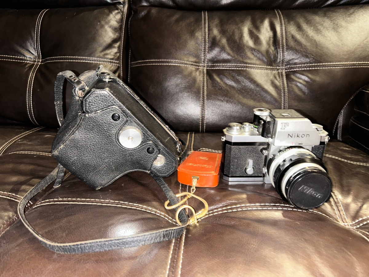 Nikon F 35mm SLR Film Camera + 50mm F1.4 Prime Lens + Case + Zeiss