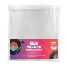 Pack of 100 Outer Sleeves Turntable Vinyl Record Protective Sleeves for 12-in...