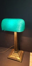 Bankers Desk Lamp, Emeralite No 8734, 1916, Antique, Working, Damaged Shade
