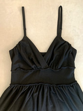 Spaghetti Straps A-Lined Flowy Above Knee Black Little Dress, Black, Sz XS, GOOD
