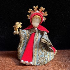 Antique Angel KOESTEL Wax Girl Figure Brocade West Germany 4&rdquo;
