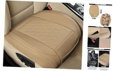 Leather Car Seat Cover, Auto Front Bottom Seat Cover Luxury Car Seat Beige