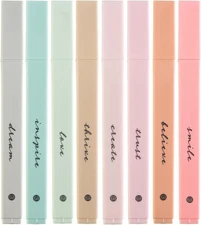 DIVERSEBEE Bible Highlighters with Soft Chisel Tip, 8 Pack Assorted Colors Pens 