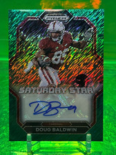 #4/8 2023 AUTO Doug Baldwin Prizm GREEN SHIMMER Saturday Signatures WR SEAHAWKS