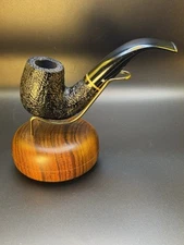 Vintage Wessex NOS Unsmoked XL120 Rusticated Bent Billiard Tobacco Pipe #2