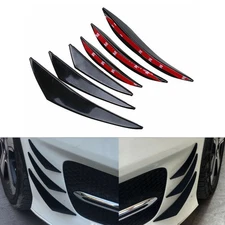 6pcs Universal Gloss Black Car/Auto Front Bumper Fins Spoiler Canards Refit USA