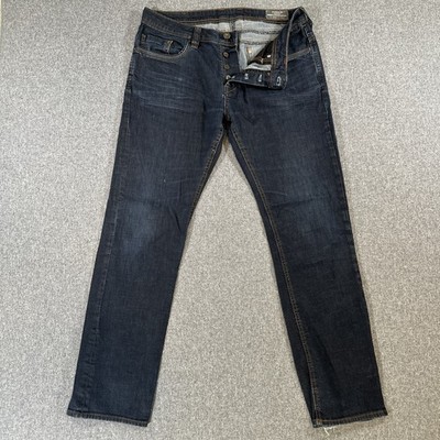 Buffalo David Bitton Evan-x Jeans Mens 33x32 Dark Wash Slim Stretch Button Fly