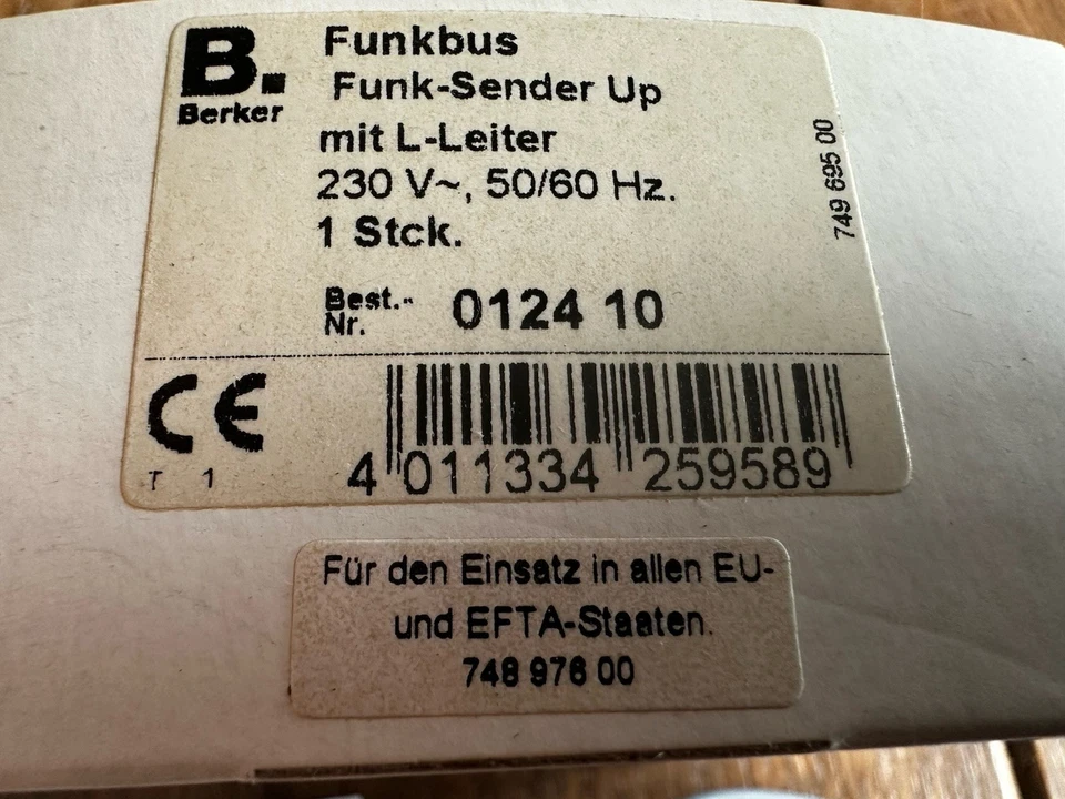 Berker Funk Sender Up 124 10 Gira und Jung kompatibel *1 - Bild 3 von 4