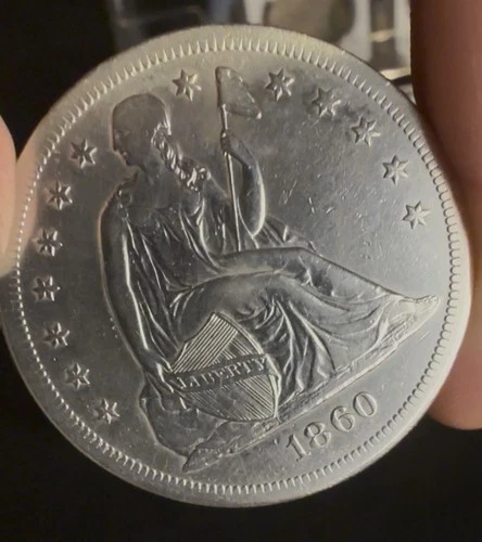 1860 O Seated Liberty Silver Dollar $1 AU-MS PL !! Very Very Well Struck