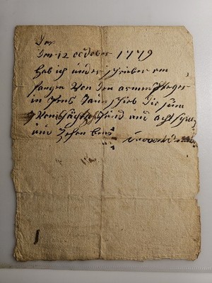 1779 Dutch Gold Coin Receipt   Jan Arents Hagen Gelderland Loo