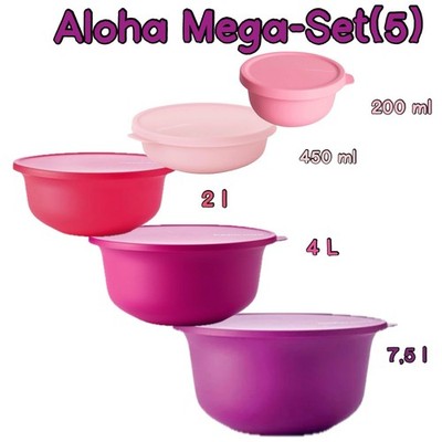 Tupperware Aloha Mega Set Pink Lila Rosa 7,5 L 4 L 2 L 450 Ml 200 Ml NEU