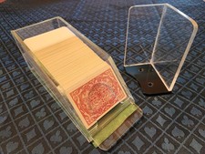 4-Deck Acrylic Blackjack Dealing Shoe with Discard Holder and Cards
