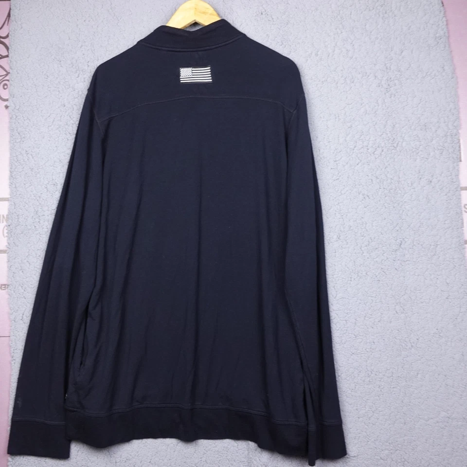 Pullover de golf Travis Mathew para hombre XL negro Aleca 1/4 cremallera bandera americana elástico Foto 4 de 4