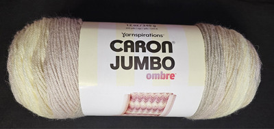 New Caron Jumbo Ombre Yarn~Carrara Marble (tan/gray/white)~Medium 4 weight~12 oz