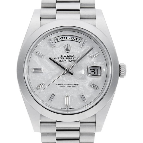 ROLEX Day Date 40 10P Baguette Diamond 228206A METEO Meteolite...