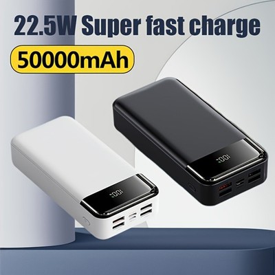50000mAh Power Bank USB-C Fast Charging External Battery Pack for Cell Phone