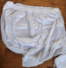 3 Pk WHITE Carole Nylon Panty Size 13 Brief Style Panties