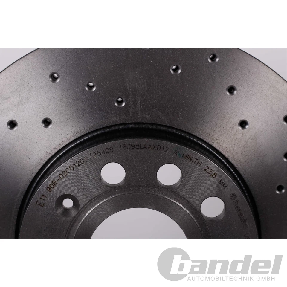BREMBO Perforé Disques de Frein Sport + Revêtements Arrière pour Audi A4 B6 B7 - Photo 3/4