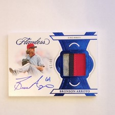 Panini Flawless Bronson Arroyo Sapphire Auto #FSM-BRO Reds /15