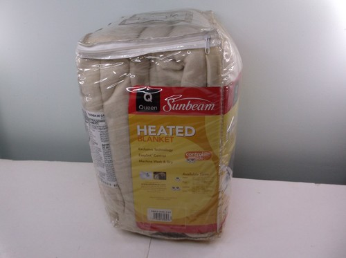 Sunbeam Heated Blanket Queen Size, 2 Controllers, 10 Settings, Beige Color, NEW - Picture 2 of 4