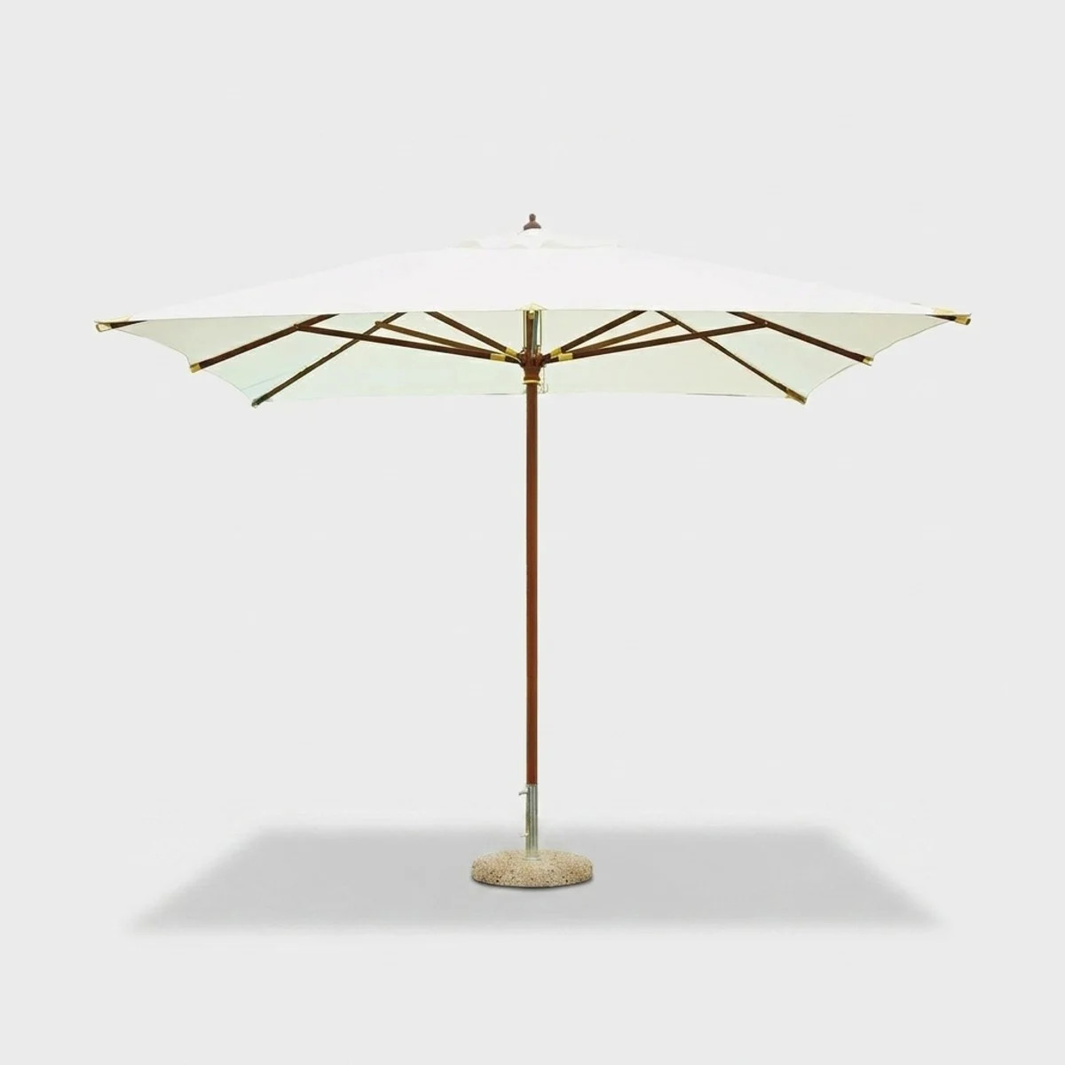 Parasol bois 3x3 mât central Zamoti pour terrasse et jardin