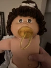 Cabbage Patch Kids Pacifier Brown Hair Headband - vintage adorable