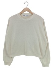ZARA Maglia a maglia fine Donna Maglione Taglia IT 40 bianco sporco stile casual