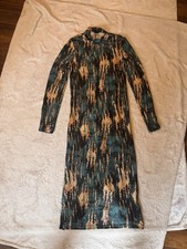 SHEIN SXY Multicolor Geometric Bodycon Dress Mock Neck Long Sleeve Long Size L