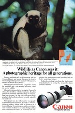 1982 Canon Camera: Lemur Vintage Print Ad