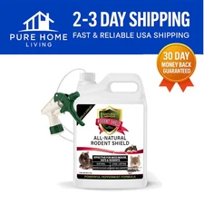 Natural Rodent Repellent Spray - 128 oz Peppermint for Easy Indoor & Outdoor Use