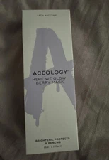 Aceology Here We Glow Berry Mask 6.5mL 2.19oz.  Brightens Renews Protects NEW