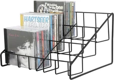 new 3-Tier CD DVD Display Stand Rack Tabletop Media Organizer Matte Black fast