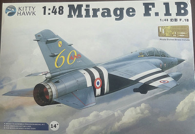 Kitty Hawk Mirage F.1B 1:48 Unassembled Kit w/ Decals & Photo Etched Brass