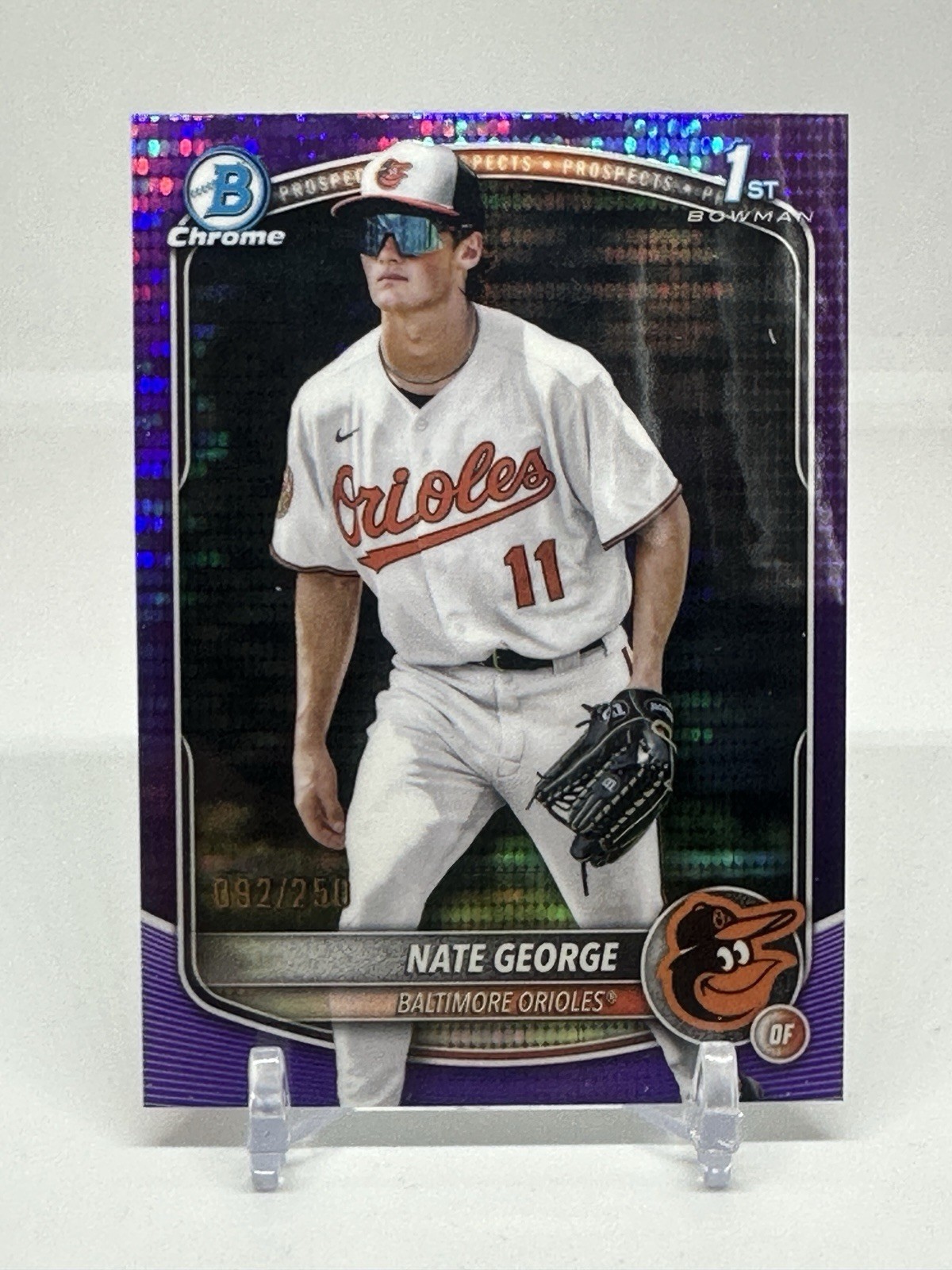2025 Bowman Chrome #BCP-184 NATE GEORGE 1st Bowman Purple refactor /250