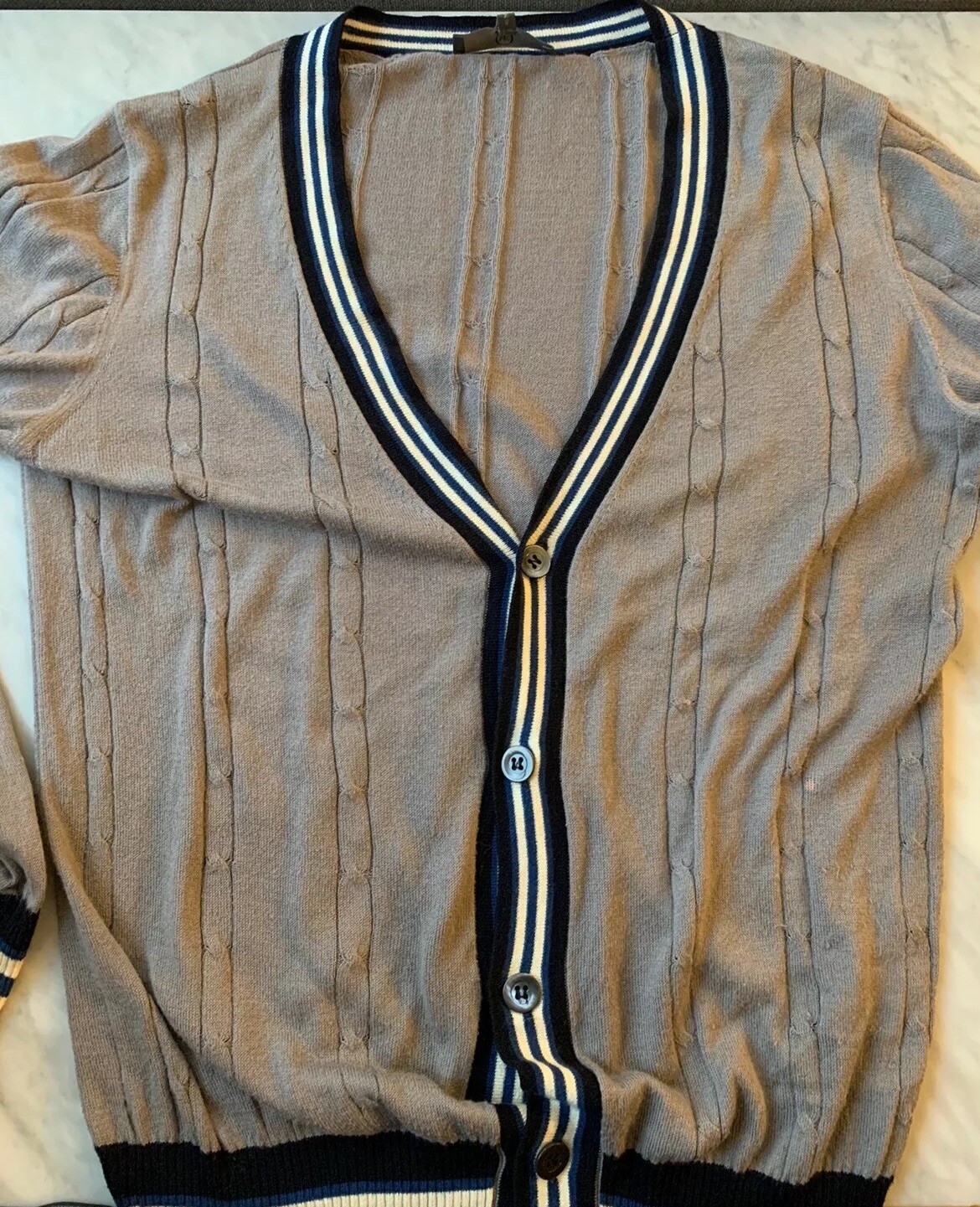 RARE 2008 Alexander McQueen Cardigan McQ Varsity Sz S ITALY Archive Cable Knit image 2