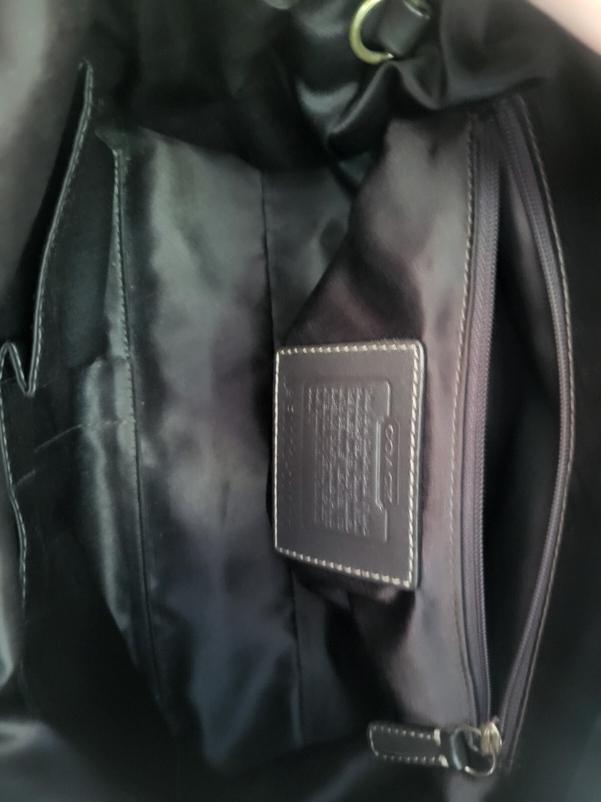 Authentic Coach Monogram Brown Leather Handbag To… - image 6