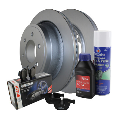 Rear Brake Kit 348mm 6 Lugs Rotors & Bosch QuietCast Ceramic Pads For Ford F-150