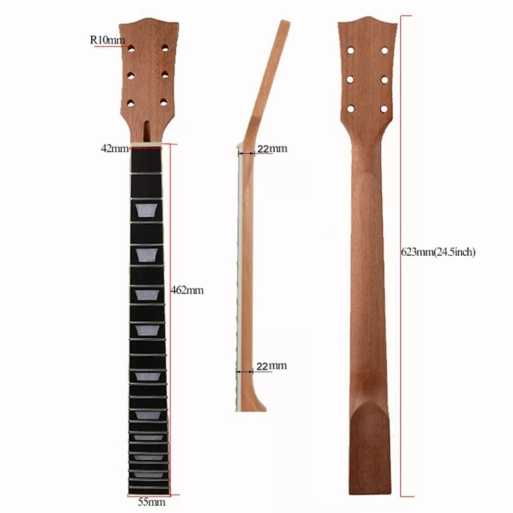 22 Fret DIY Electric Guitar Neck For Gibson Les Paul LP Replacement Mahogany