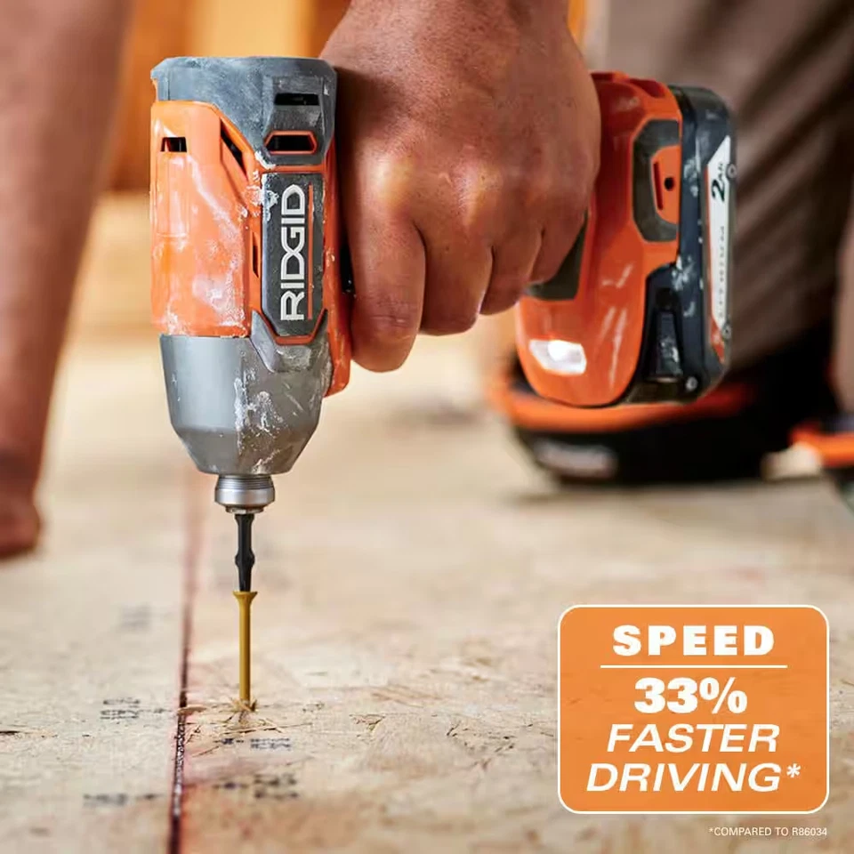RIDGID 18V Cordless 5 Tool Combo Kit Drill Saw Light Impact Driver 2 Batteries - Image 4 of 4