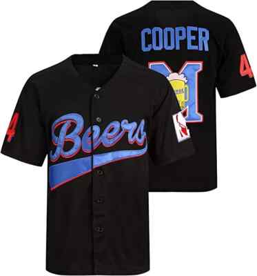 Cooper #44 Milwaukee Baseball Jersey Beers Black Stitched Custom Name S-6XL